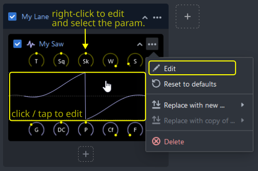 Start editing a module in CarveToy