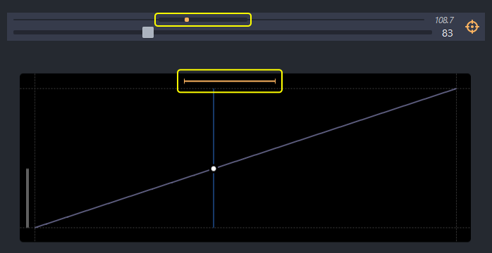 Sub-frame rendering limits displayed on a curve in CarveToy